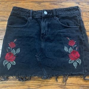 Pacsun Kylie & Kendall Rose Embroidered Skirt
